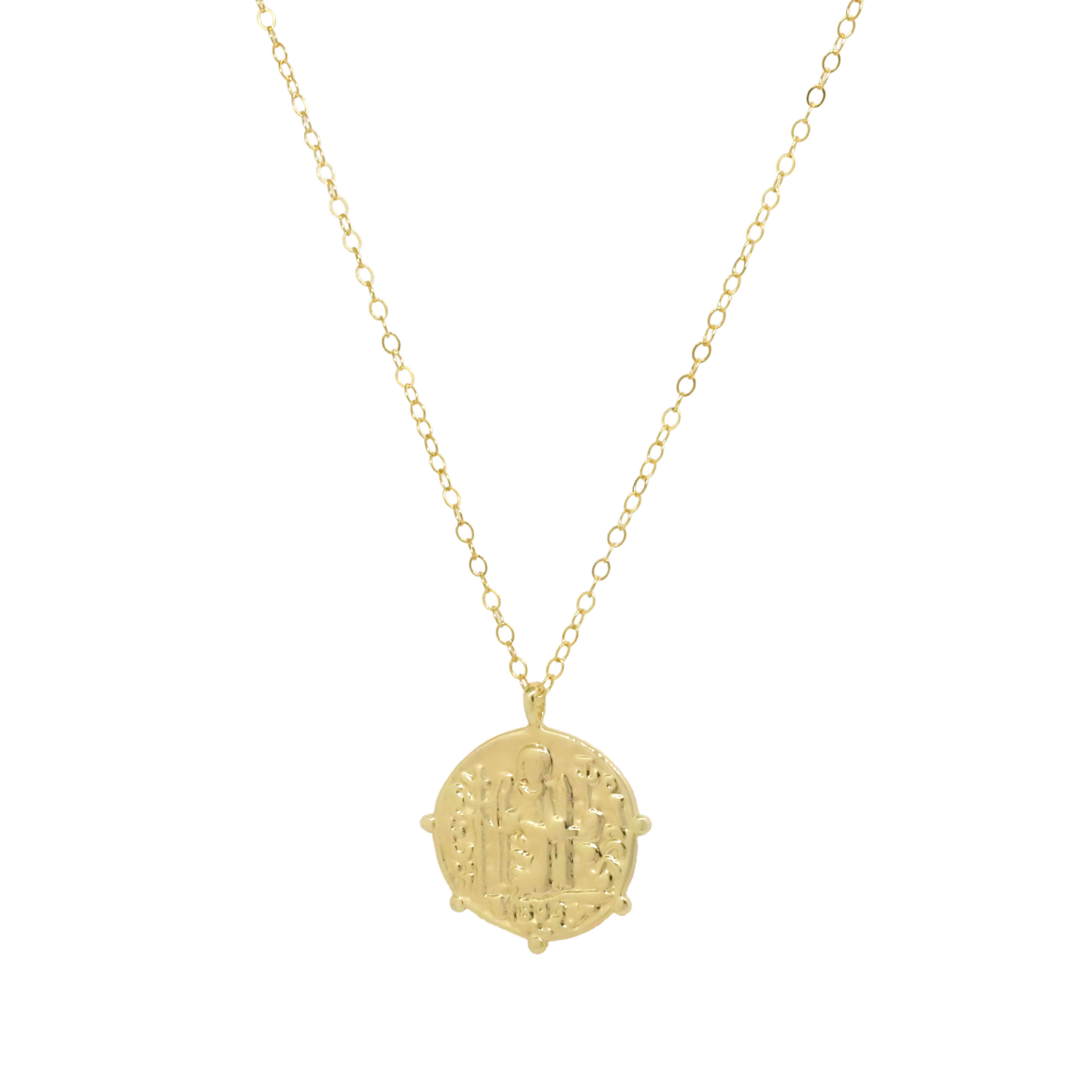 Antigua Necklace Gold Coin Pendant Necklace Ayou Jewelry