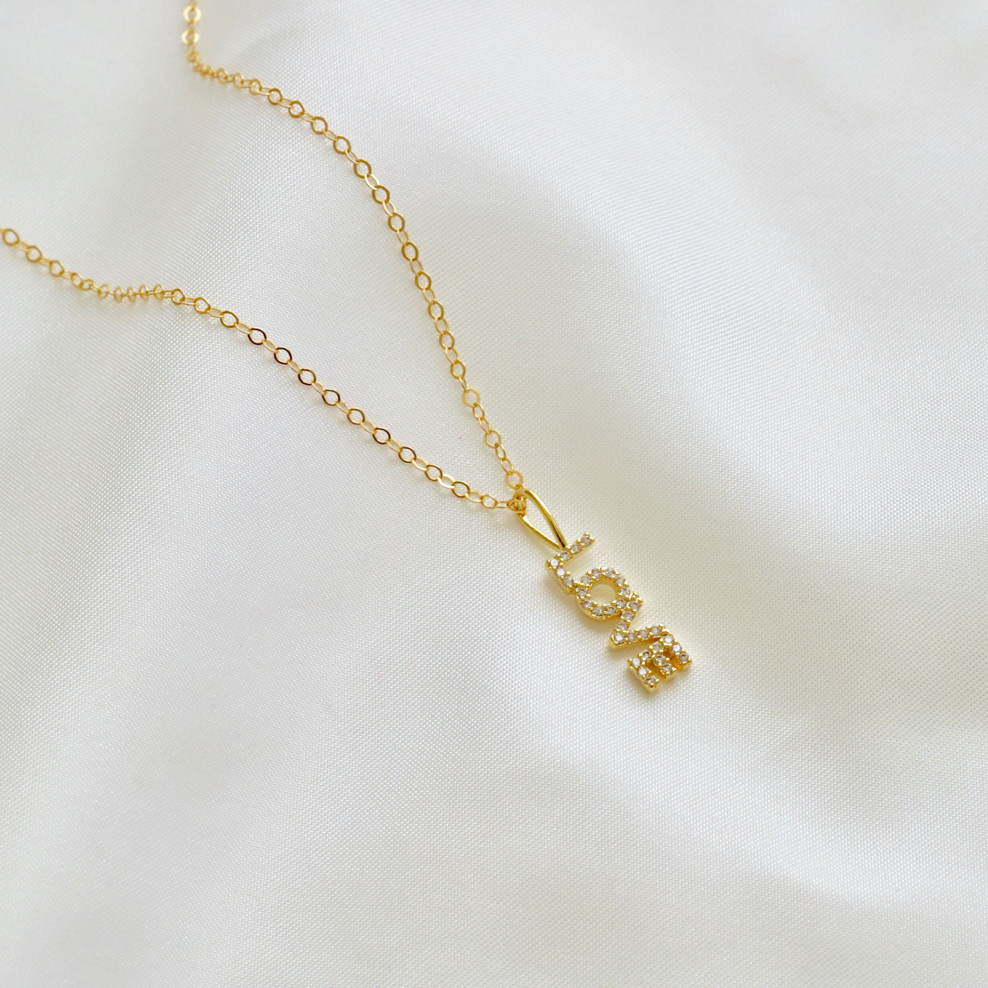 Gold filled minimalist love necklace 