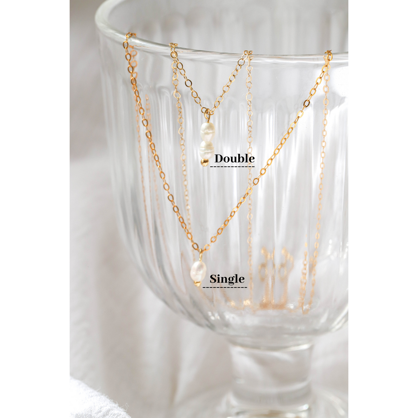 14K gold filled necklace with pearls