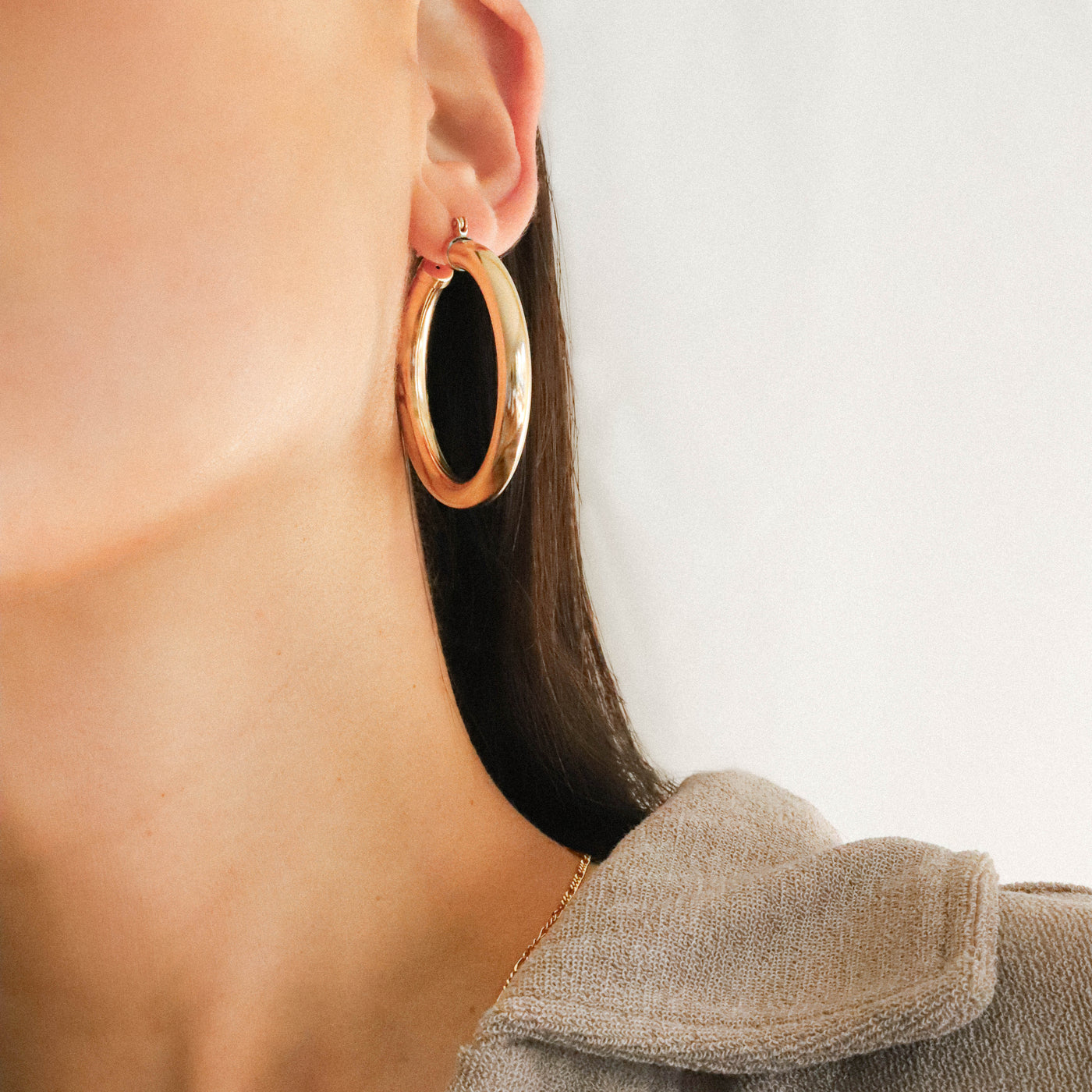 Chunky hoop earrings