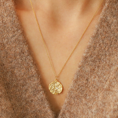 Gold coin necklace for everyday wear