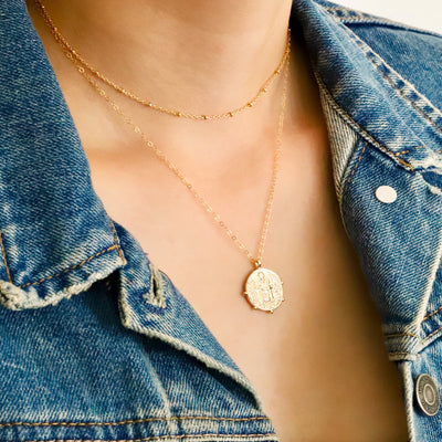 14K gold filled coin necklace