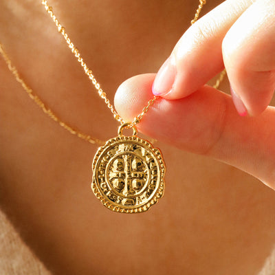 Gold coin necklace