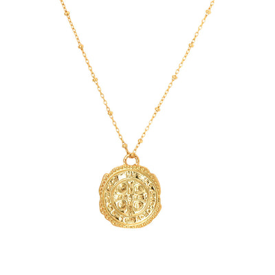 Gold coin pendant necklace