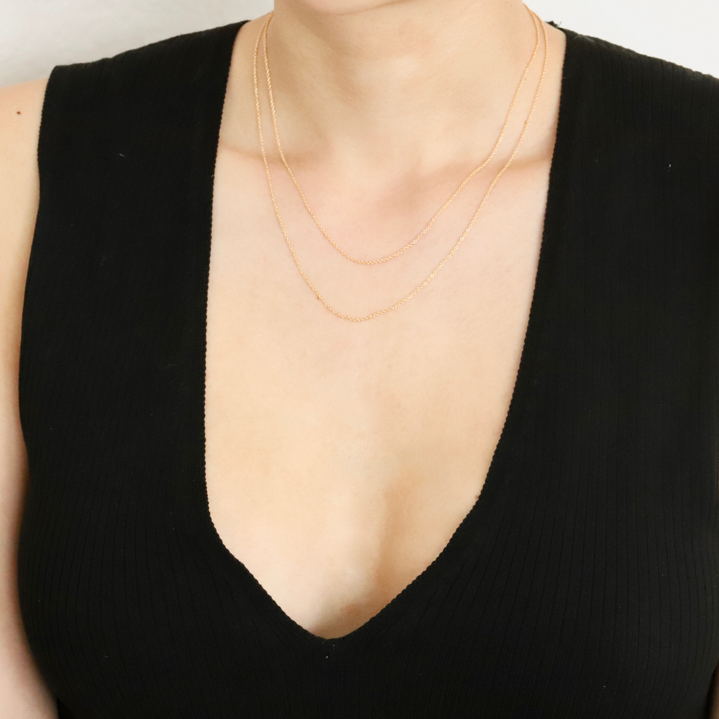 Gold filled, minimalist dainty chain necklace