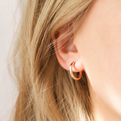 14K gold filled hoop earrings for everyday wear