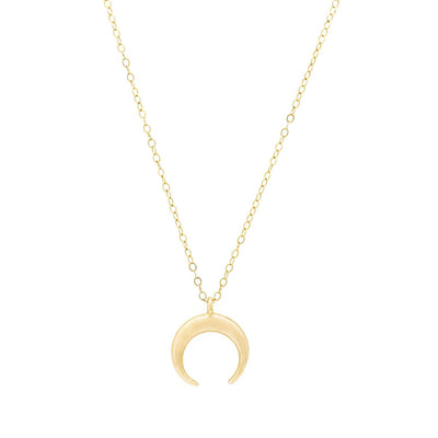 Gold horn pendant necklace