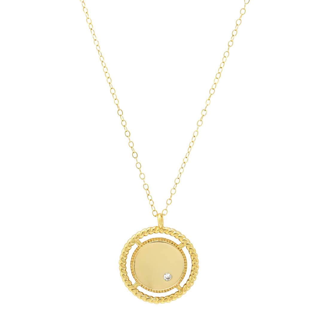 Gold medallion pendant necklace