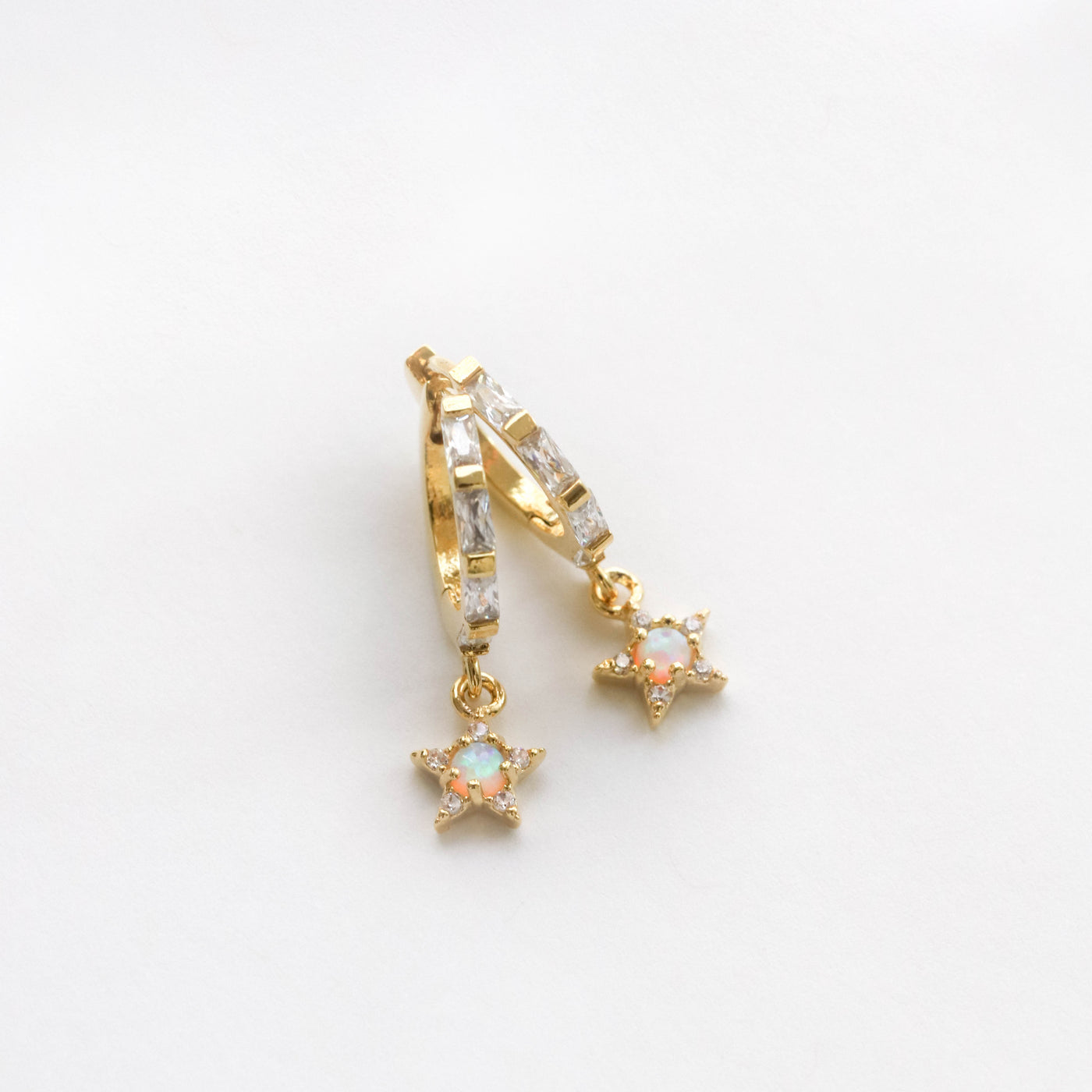 Gold opal earrings