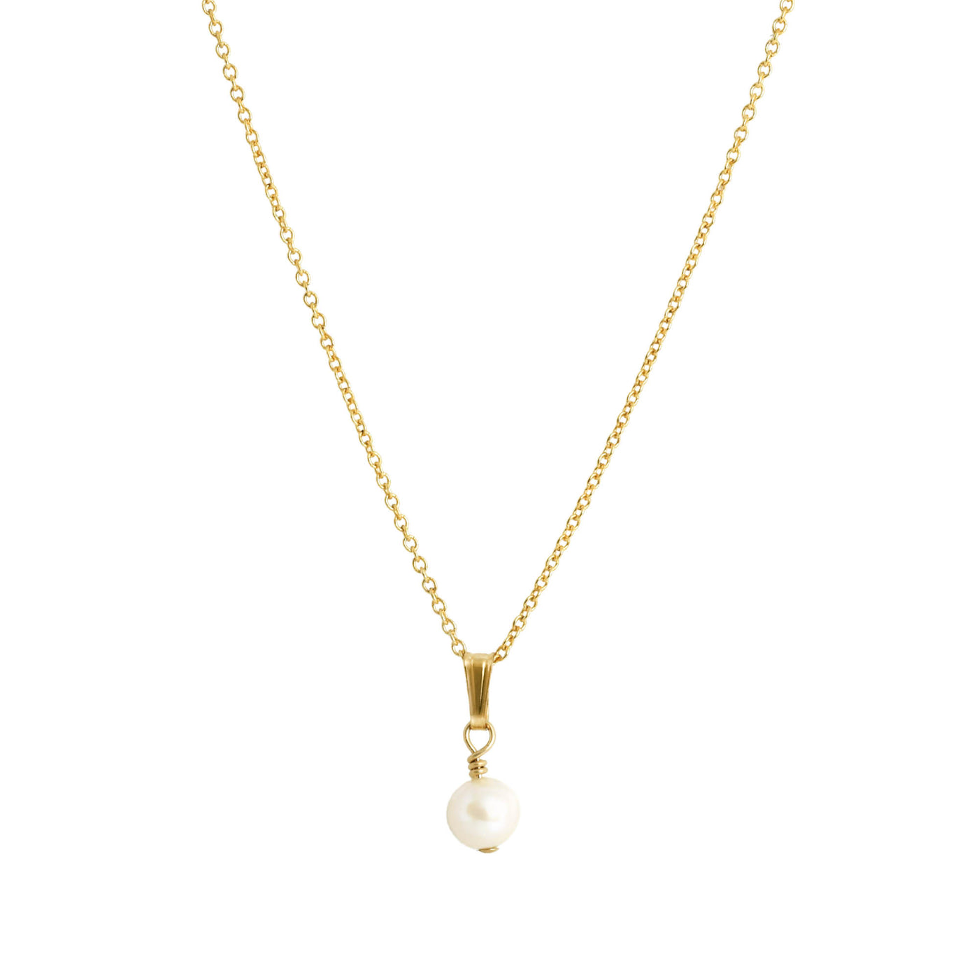 Gold pearl pendant necklace