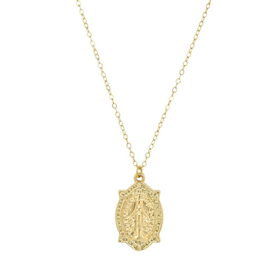 Gold Virgin Mary pendant necklace