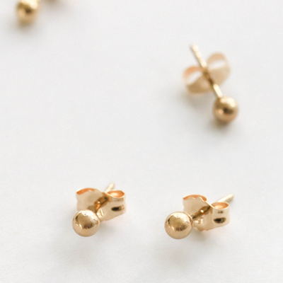 14K solid gold stud earrings