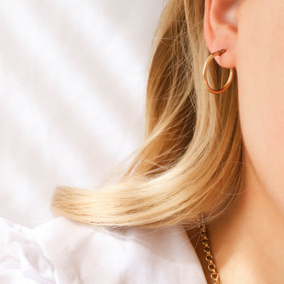 Large gold hoop earrings
