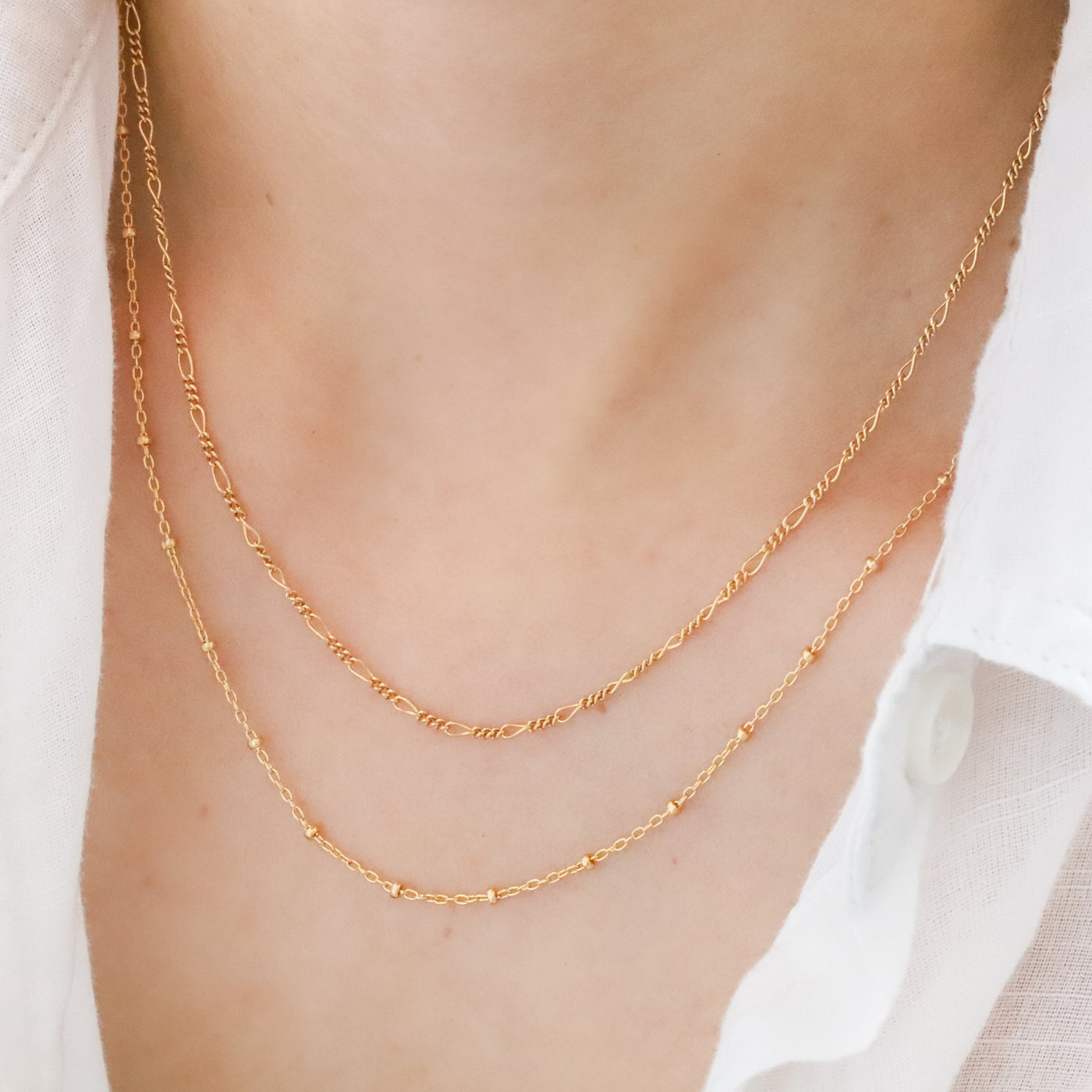 Gold layered chain necklaces