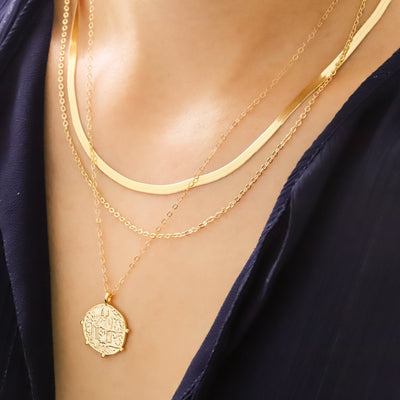 Gold layered chain and pendant necklace