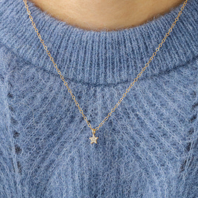 14K gold star necklace