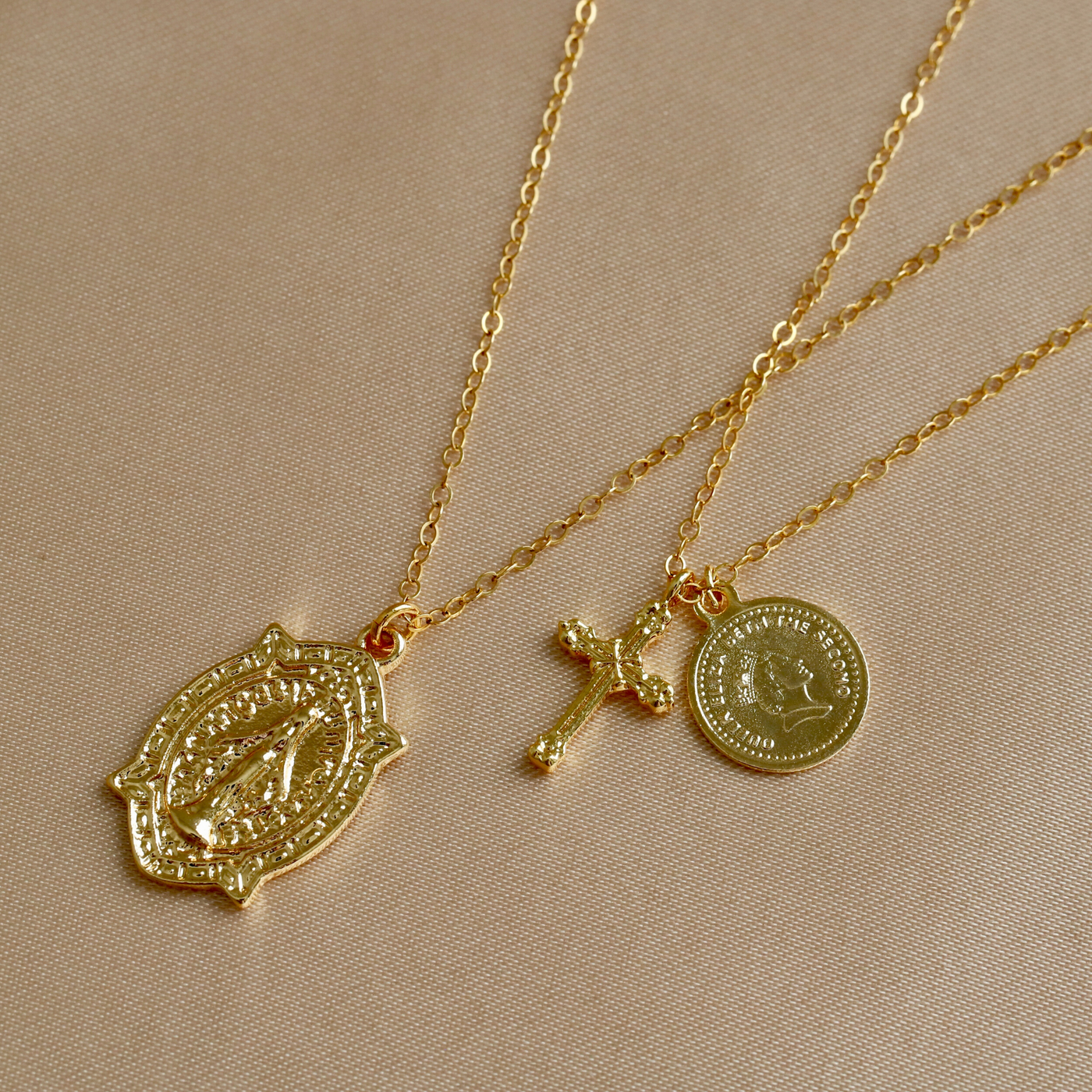 Gold religious necklaces 